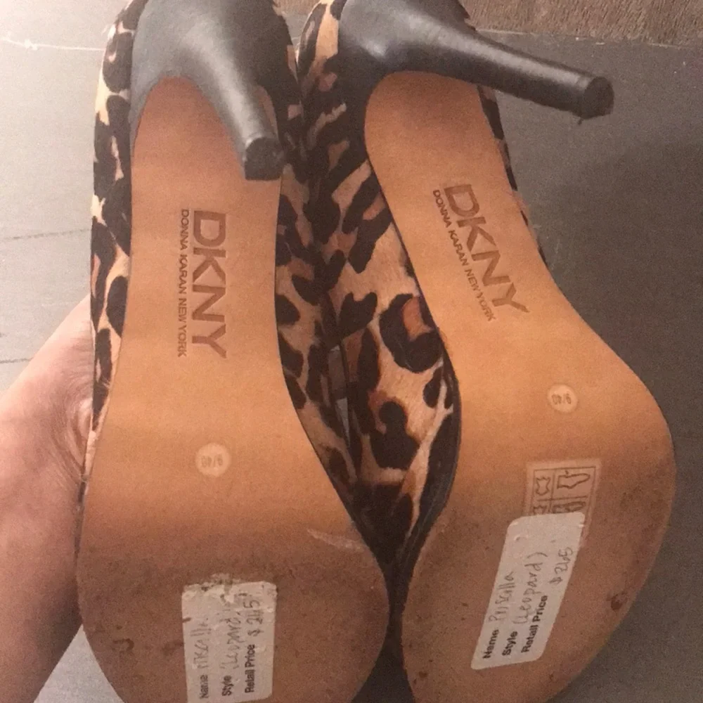 DKNY | Platform Wedge Faux Fur Animal Leopard Print Pumps